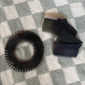 NWOT Plastic Side Hair Combs and Full CirCle Headband Combs bundle